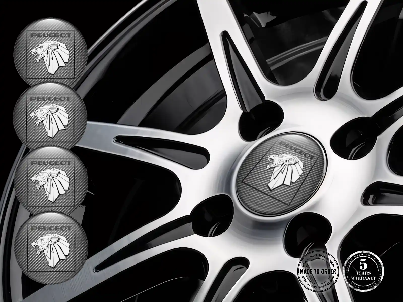 Peugeot Felgenaufkleber Auto Stilvolles gewölbtes Design